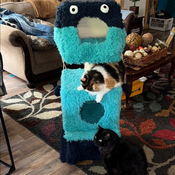 🌹2-in-1 Detachable Multifunctional Cat Tree in Blue and Black - Picture 7 of 11